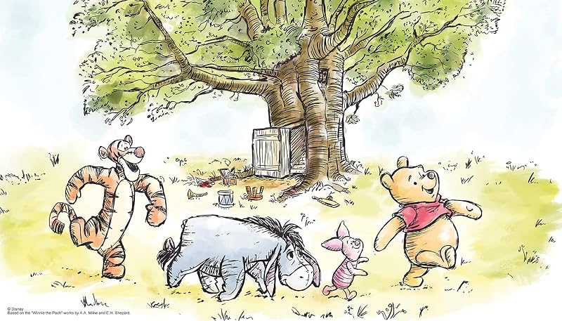 Mural acuarela Winnie The Pooh para pegar RMK12391M