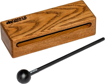 Instrumento percusión Woodblock 7pulg mazo madera dura