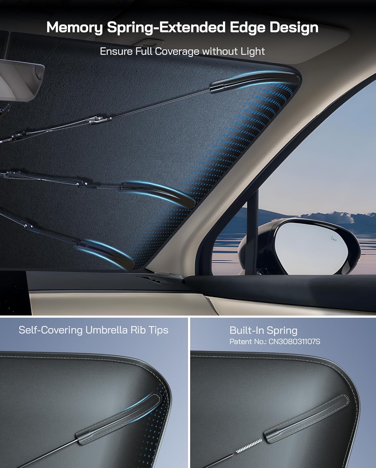 Parasol plegable Acura MDX 14-20 escudo térmico plateado