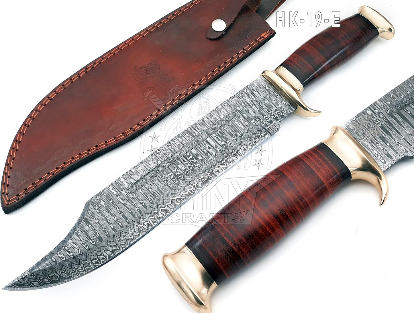Cuchillo Bowie 18" estilo cocodrilo cuero para hombres