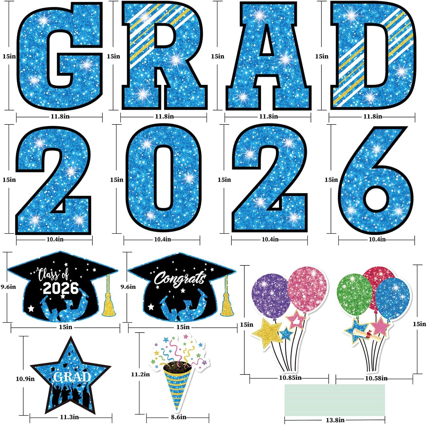 Letreros graduación 70pulg patio exterior resistentes 2026