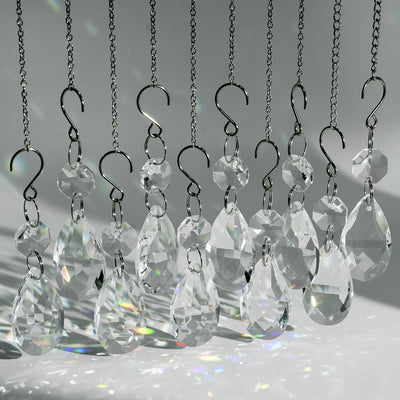 10 Pzas Atrapasueños Cristal Forma Sol 38mm Colgantes Gotas
