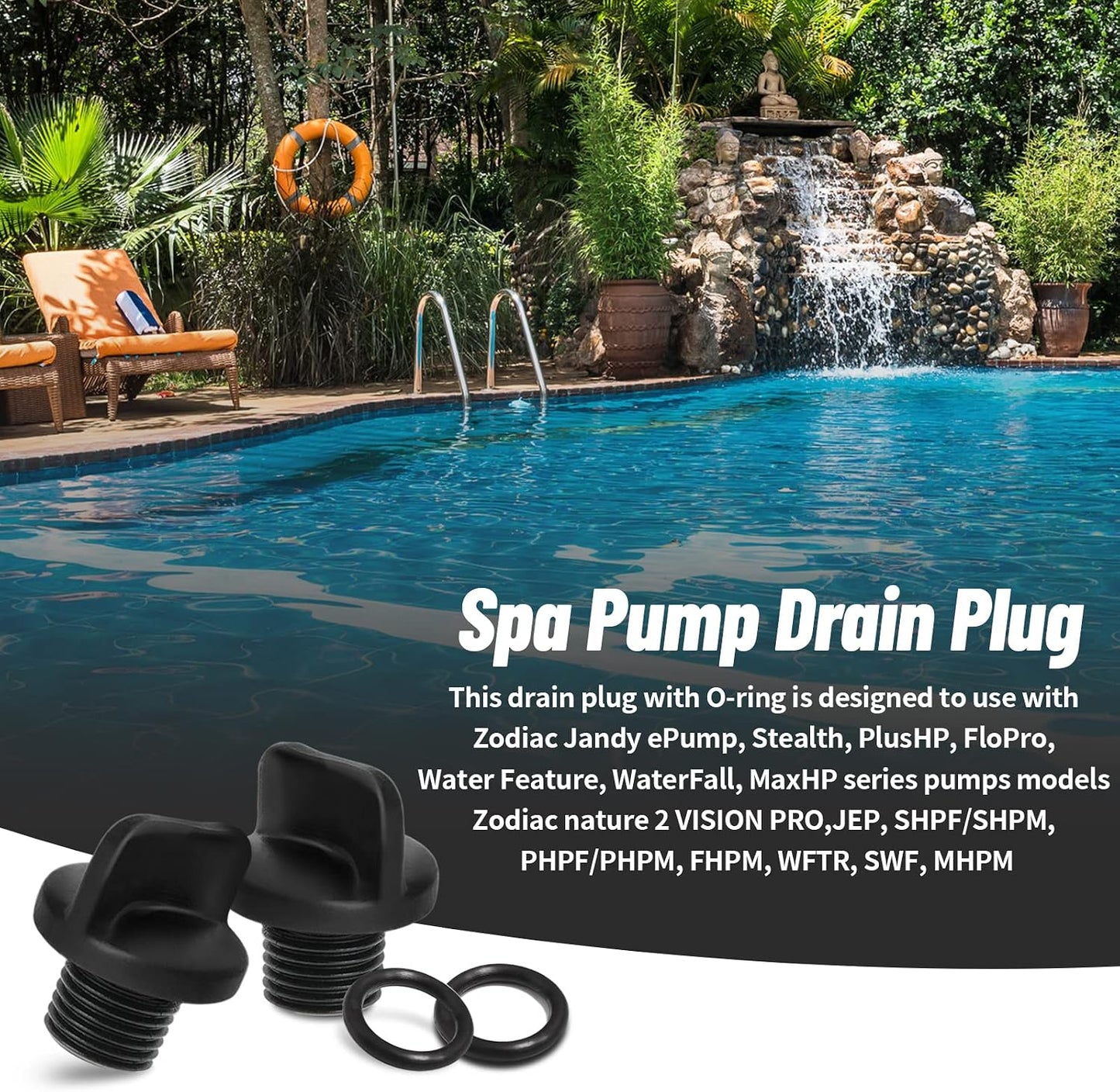 Tapón drenaje piscina junta tórica set 2