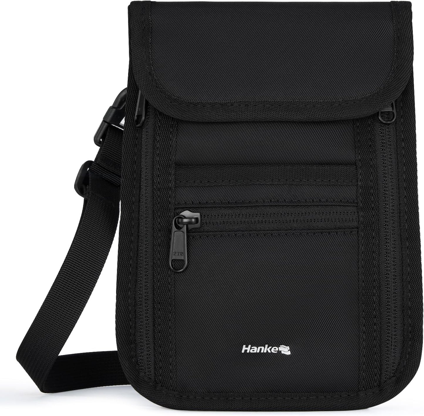 Soporte pasaporte cartera viaje 6 compartimentos negro