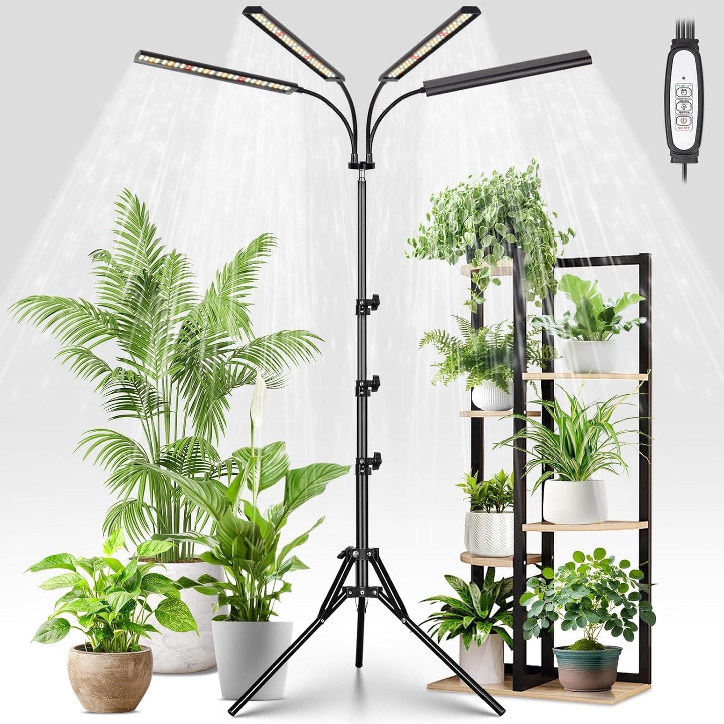 Luz cultivo interior espectro completo trípode cuello cisne