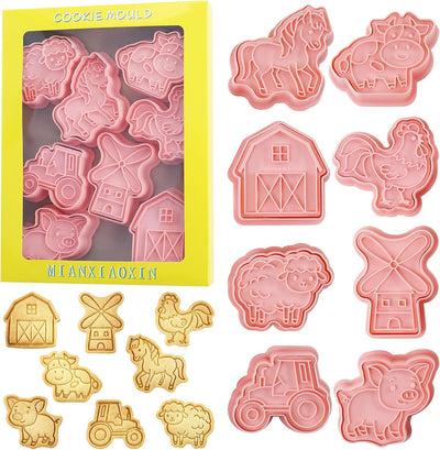 Cortador galletas animales granja 8 pzas plástico para niños