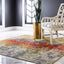 Alfombra poliéster beige azul multi interiores exteriores