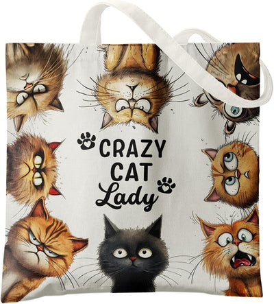 Bolso tote de gato regalo mujer reutiliz.