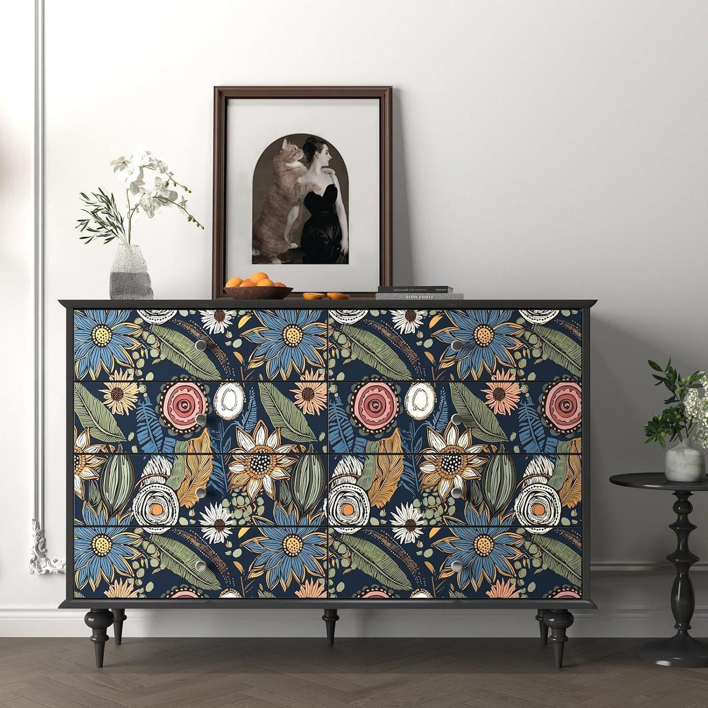 Papel tapiz bohemio floral autoadhesivo impermeable