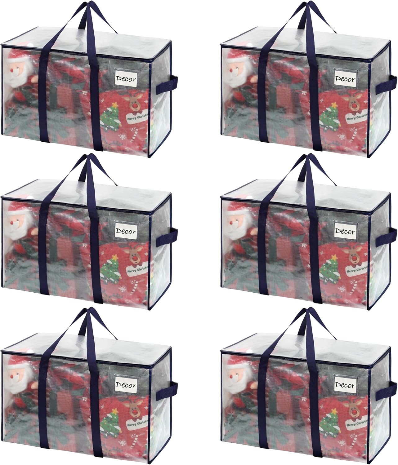 Cajas mudanza extragrande con tapas 6 Pzas transparente