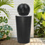 Fuente agua cerámica 30pulg LED esmalte negro