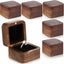 6 Cajas Madera Anillos Boda Mini Soporte Compromiso Negro