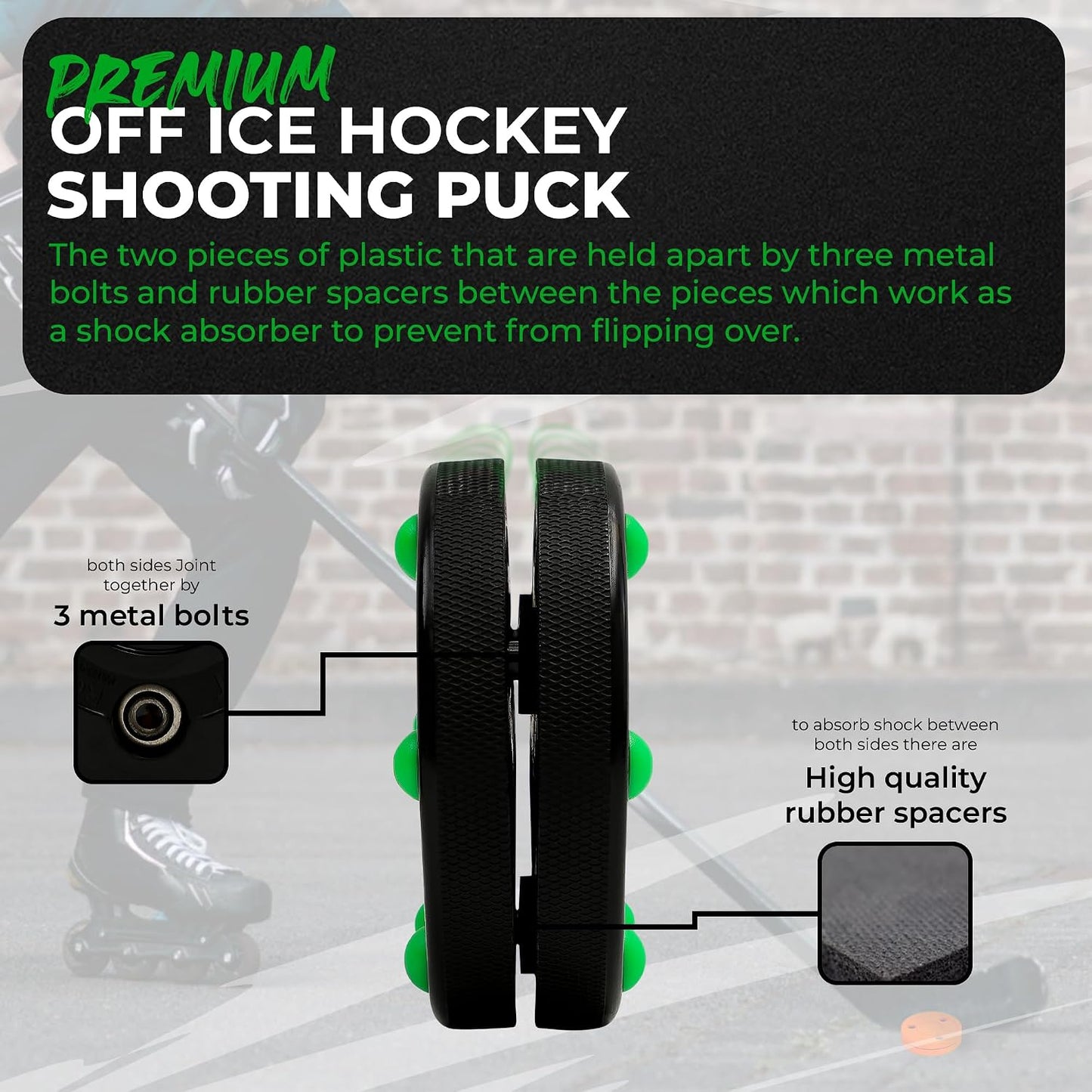 Cubo disco hockey sobre ruedas 15 discos