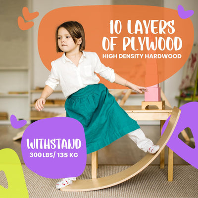 Tabla equilibrio madera para niños balancín set imaginación