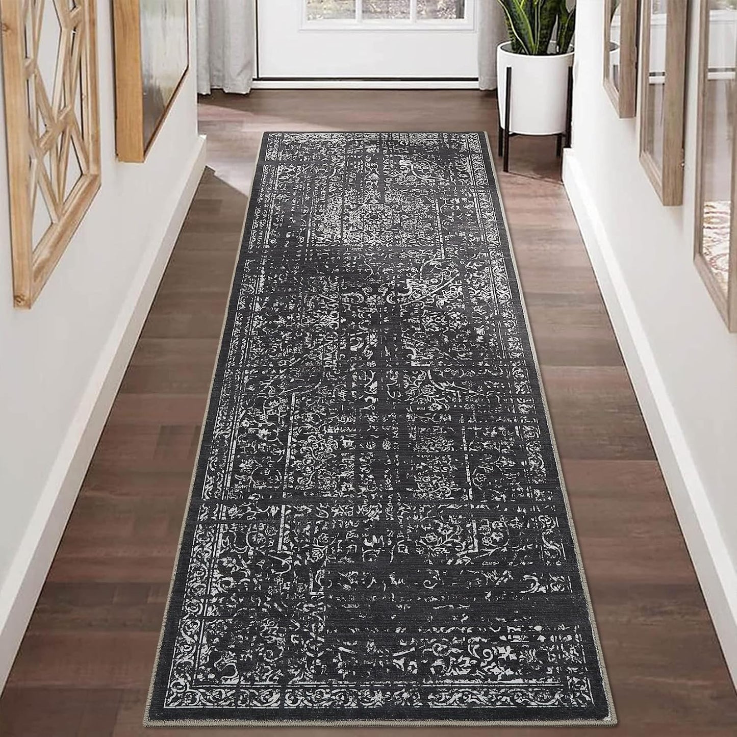 Alfombra pasillo 2x6" color negro antiderrap suave