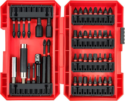 Set 45 puntas impacto acero caja almacenamiento cemento madera