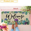 Tapete hortensias morado azul antiderrap 17x36"