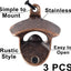Abridor botellas acero inox cobre envejecido set 3