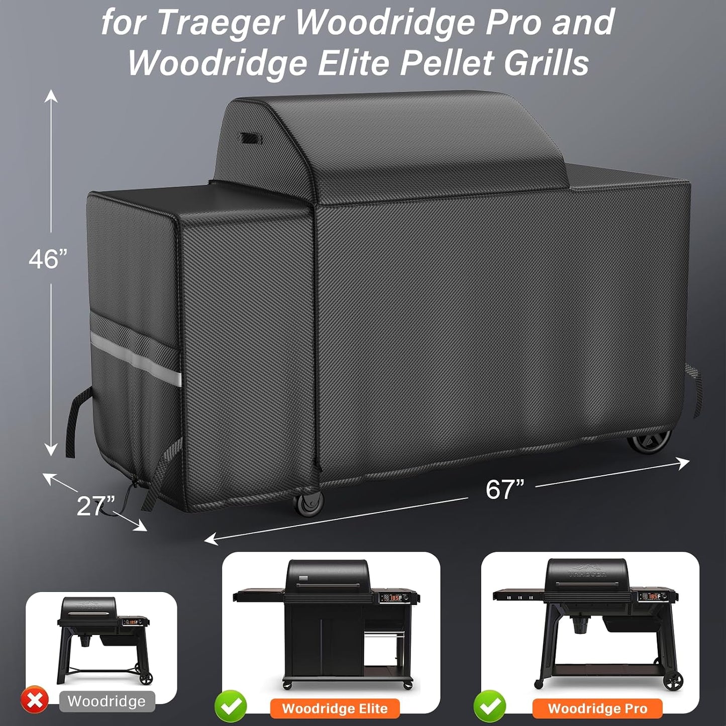 Cubierta parrilla Traeger Woodridge Pro Elite BAC776
