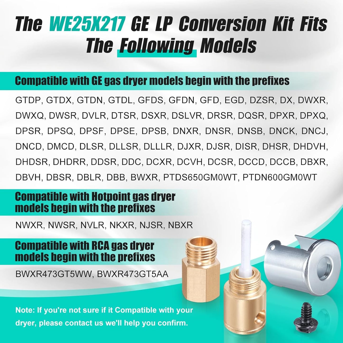 Kit conversión gas natural a LP para GE Hotpoint WE25X217