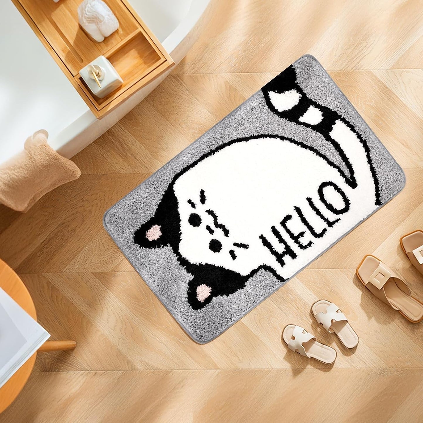 Alfombra baño gato decorativa antiderrap 19.7x31.5"