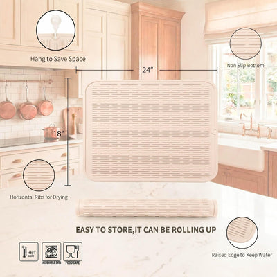 Tapete silicona secado platos múltiples usos resistente calor