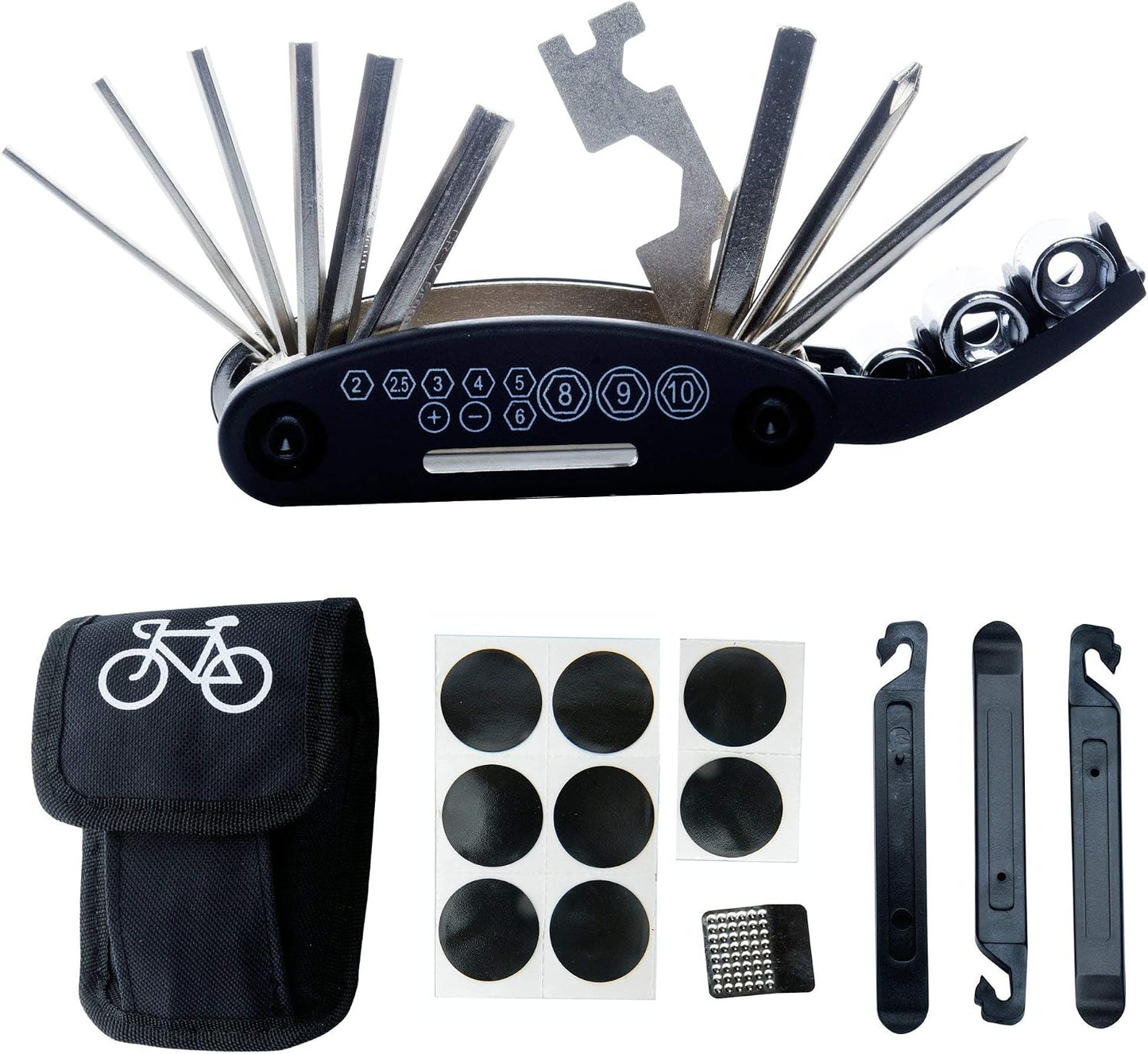 Kit herramientas bicicleta 16 en 1 con bomba 120 PSI