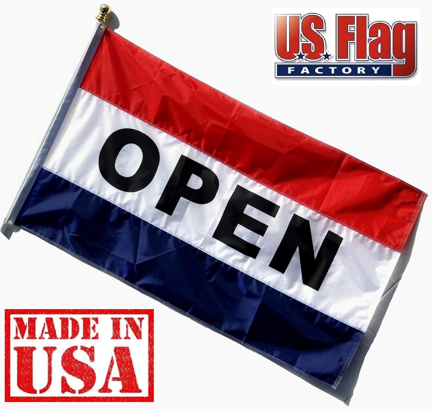 Bandera nailon 3x5ft rayas cosidas exterior resistente UV