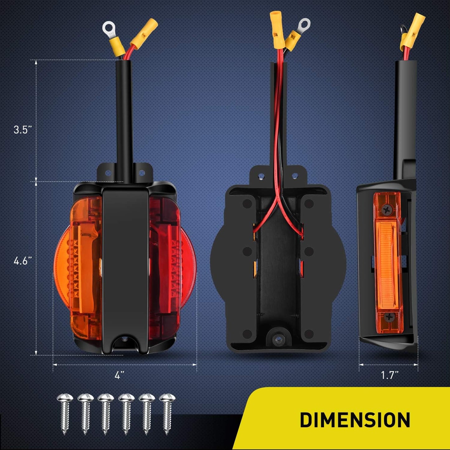 2 Luces LED para guardabarros remolque ámbar y rojas