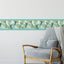 Papel tapiz grúas saltamontes 15ft azul verde 8"