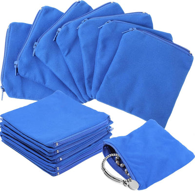 24 Bolsas Almacenamiento Plateadas Antideslustre 4x4pulg Azul