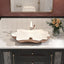 Lavabo cerámica flor loto 24" oro rosa con drenaje