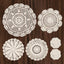 Set 6 manteles redondos encaje algodón beige para hogar