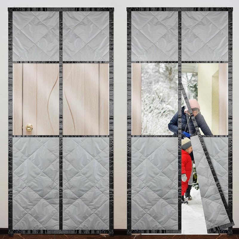 2 Cortinas magnéticas aislamiento térmico puerta ventana