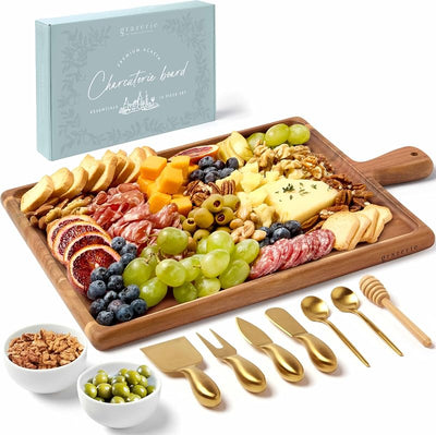 Set tablas charcutería y queso acacia con accesorios