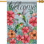 Bandera decorativa colibrí jardín patio 28x40" doble cara