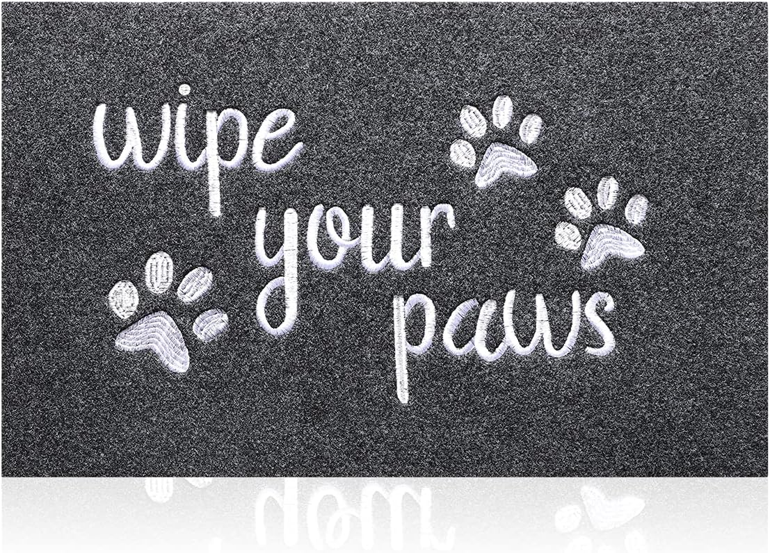 Tapete entrada 24x36pulg antiderrap texto Wipe Your Paws