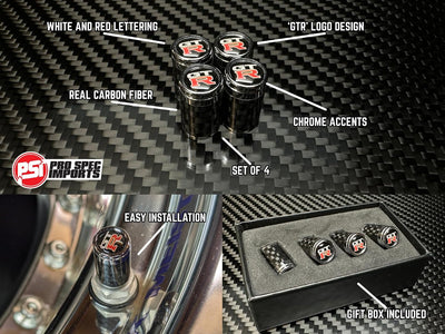 Tapones válvula neumático fibra carbono para GT-R R32-R35