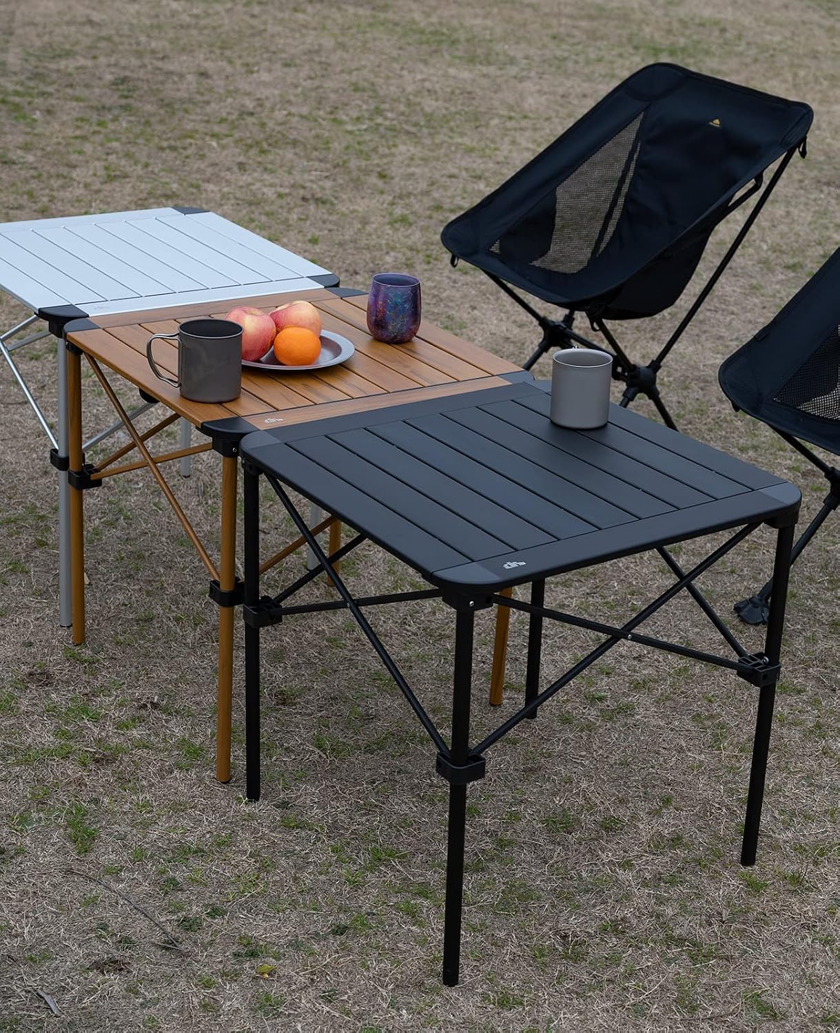 Mesa plegable aluminio cuadrada con bolsa transporte