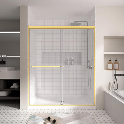 Puerta ducha vidrio deslizante doble 56-60x72pulg 1/4 6mm