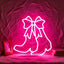 Letrero neón Bow Boots para decoración de habitación