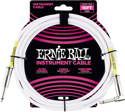 Cable instrumento recto/angular 10ft blanco