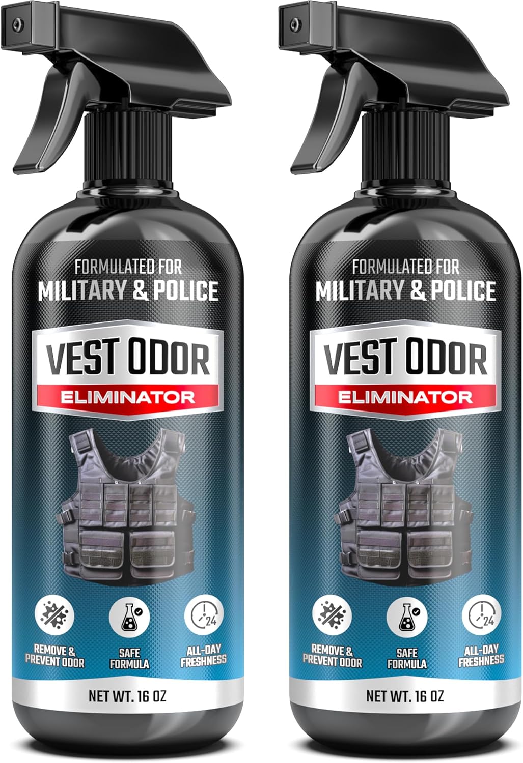 Spray eliminador de olores para chalecos policial 2 pzas