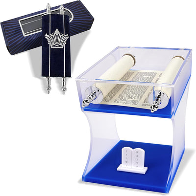 Mesa exhibición acrílico Torah Bimah con scroll 8pulg
