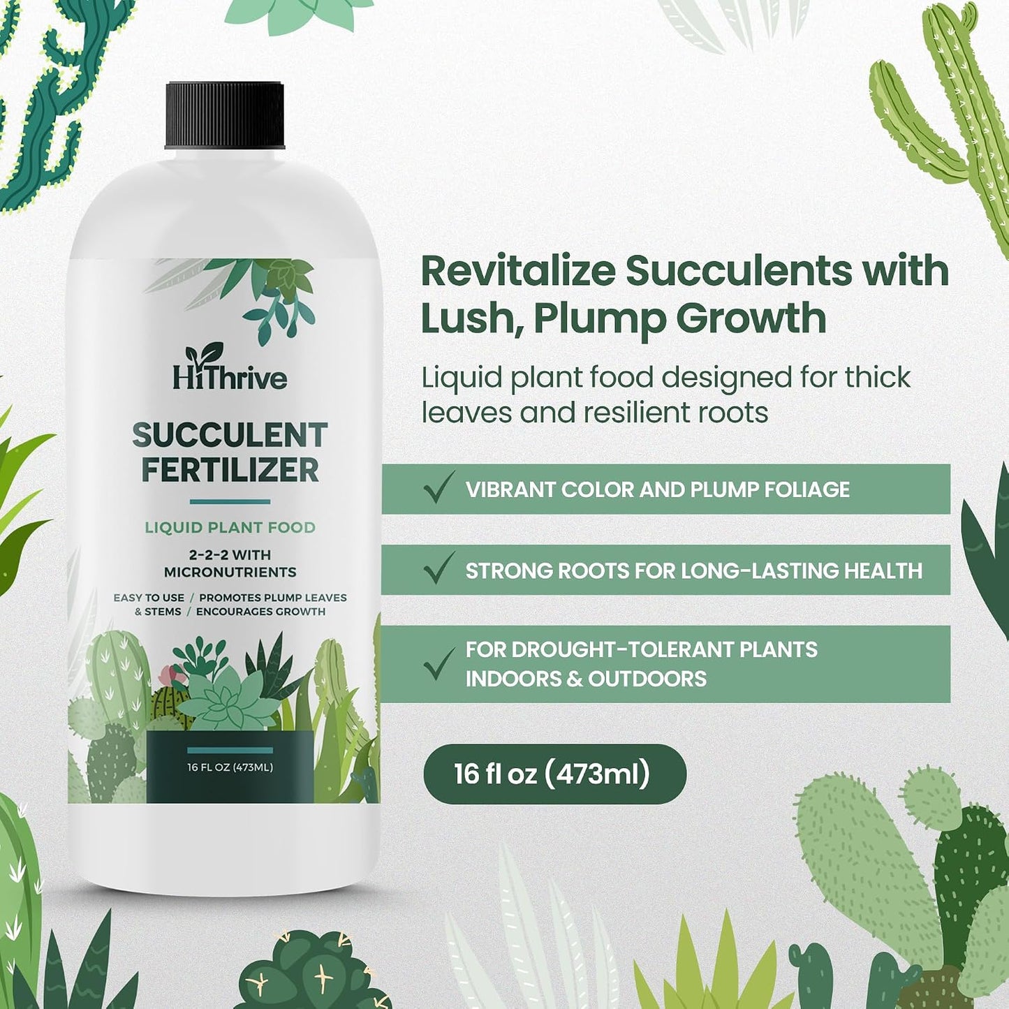 Fertilizante líquido suculentas 16oz para 32gal