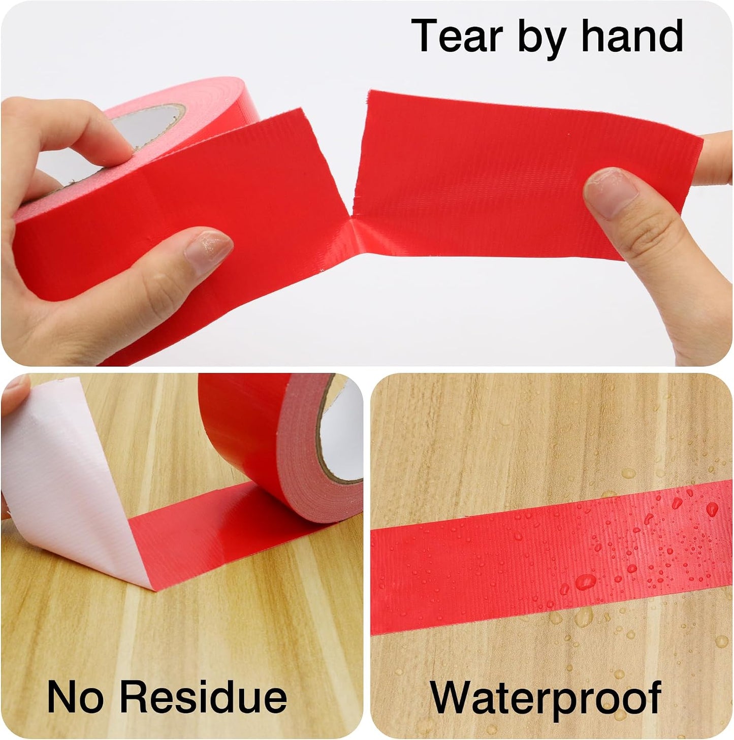 Cinta adhesiva roja 3pulg x33yd 8.5mil impermeable