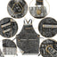 Delantal mezclilla con bolsillos ajustable S a XXXL Negro