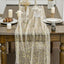 Camino mesa gasa beige dorado 120pulg 10ft purpurina transparente