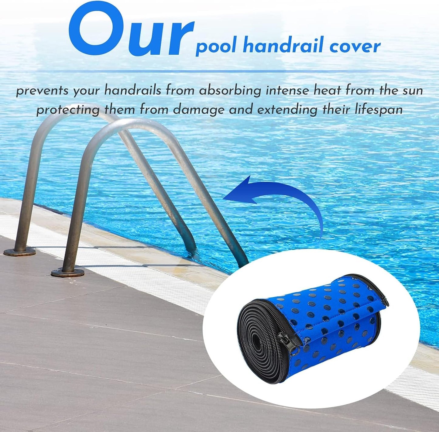 Cubierta neopreno pasamanos piscina 6ft antiderrap