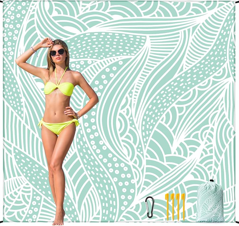 Manta playa impermeable 79x83pulg 4 personas
